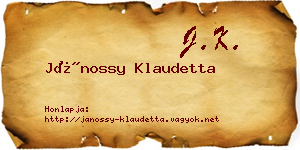 Jánossy Klaudetta névjegykártya